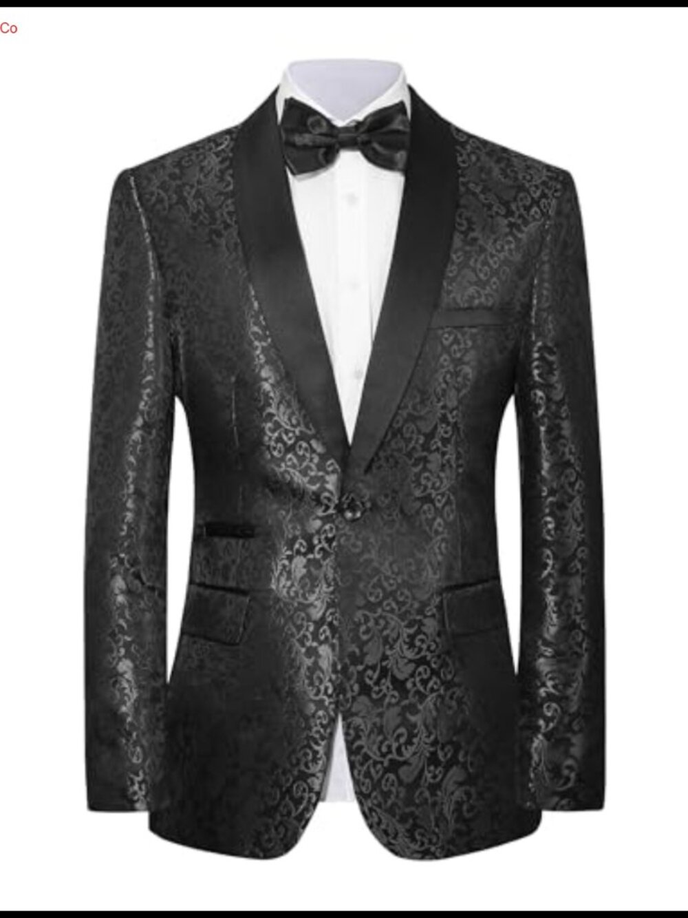 Slim Fit Jacquard Tuxedo Suit Set Paisley Shawl Lapel Wedding Prom Formal